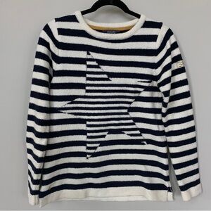 Joules Knitwear Blue &‎ Cream Striped Star Sweater Size 6